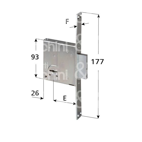 Cisa 57223420ka serratura doppia mappa da infilare laterale e 40 solo catenaccio 2 mandate ambidestra ka