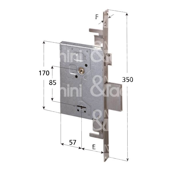 Cisa 57255600 serratura doppia mappa da infilare triplice e 60 scrocco piÙ catenaccio 4 mandate ambidestra kd