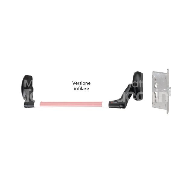 Cisa 59607100 maniglione antipanico fast push per porte tagliafuoco quadro 8÷9 int. man. 72 nero