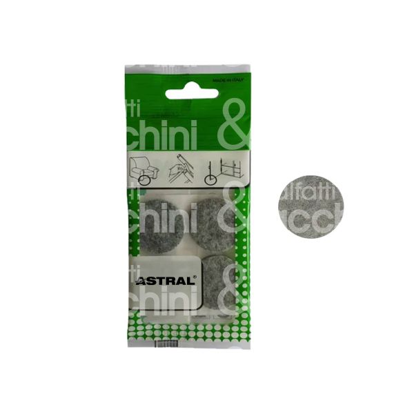 Astral feltrini sp535 feltrino art. sp535 confezione 6 pz tondo materiale lana misura mm Ø 35 grigio