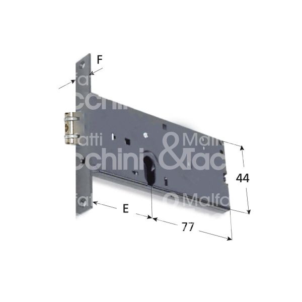 Corni 9780070 serratura infilare per fasce 1 mandate cilindro ovale 70 laterale rullo