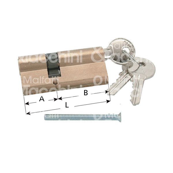 Cortellezzi 11670cka cilindro sagomato chiave/chiave 35 x 35 = 70 mm chiave piatta cifratura ka ottone satinato