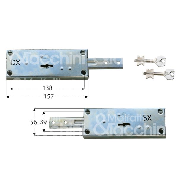 Cr 9000d serratura per serranda laterale foro doppia mappa / chiave doppia mappa cifratura kd