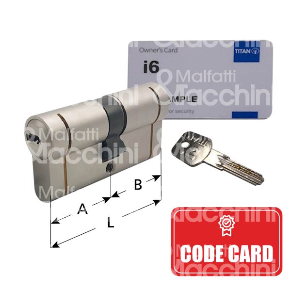 Cr ci630305ch cilindro sagomato chiave/chiave i6 30 x 30 = 60 mm chiave punzonata cifratura kd cromo satinato