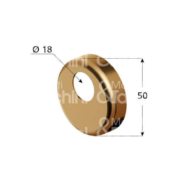 Disec a0397br carter per protettore misura Ø 50 profondita' mm 18 bronzato
