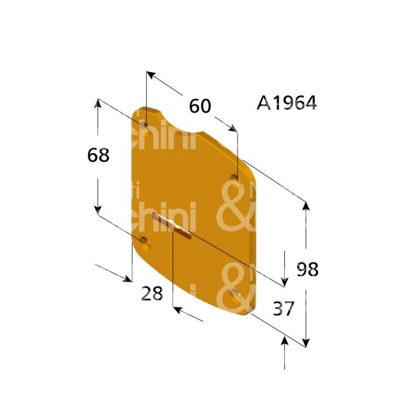 Disec a1964brdx mostrina foro doppia mappa bronzato dx interasse 60 x 68 mm 98