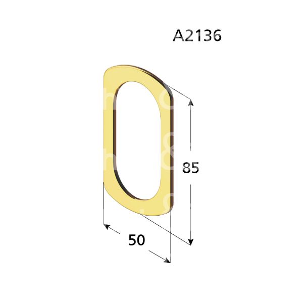 Disec a2136ol sottomostrina disec a2136 misura 50 x 85 ottone lucido