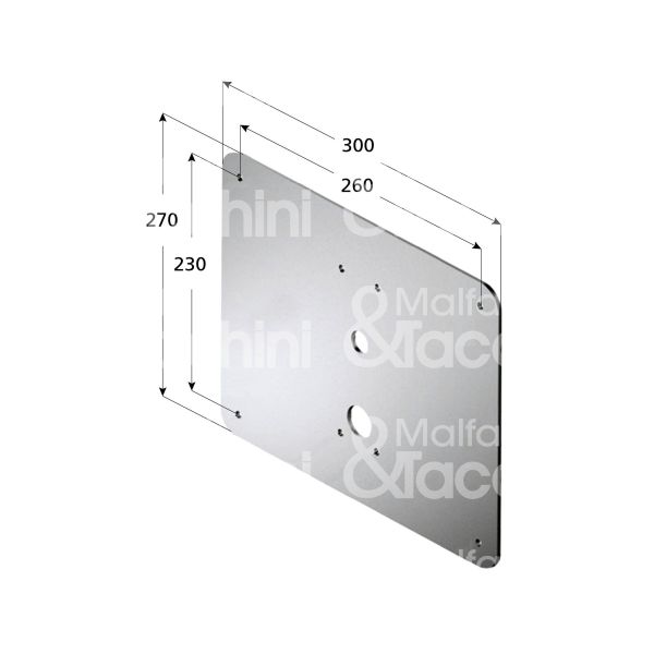 Disec a2466az piastra di rinforzo per basculante/serranda interasse fori mm 230 x 260 misura 270 x 300 zincato