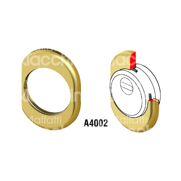 Disec a4002f6 mostrina foro protettore cromo satinato mm 60 x 85 Ø 50,5
