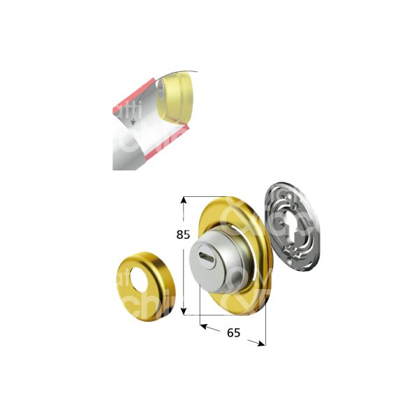 Disec bds16ne protettore incasso interasse fori mm 38 misura Ø 50 profondita' mm 25 nero