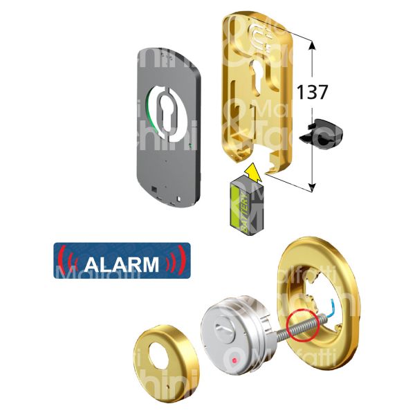 Disec el200nbr protettore allarmato interasse fori mm 38 misura Ø 54 bronzato