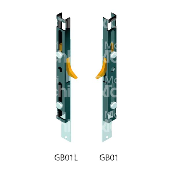 Disec gb01pan coppia blocca tapparella art. gb01pan mano dx-sx chiusura 1 rostro alluminio nero l mm 15 x h mm 190 x p mm 20