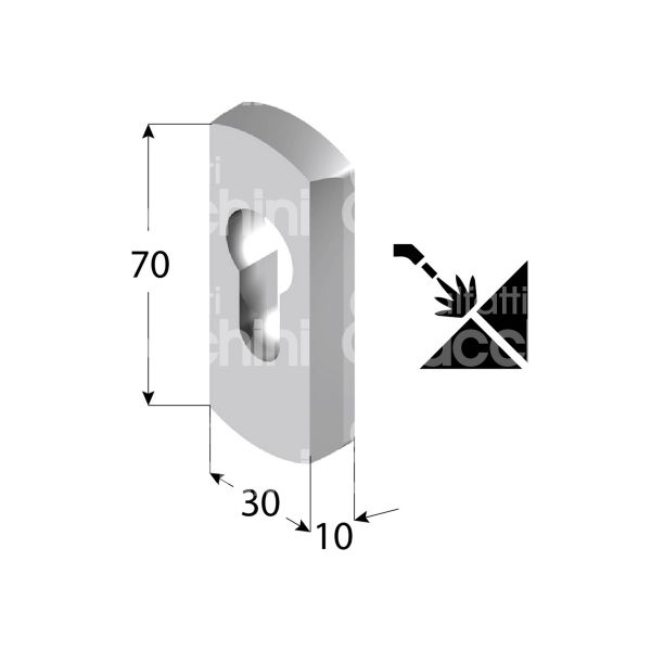 Disec gg060010az protettore per serramenti misura 70 x 30 profondita' mm 10 zincato