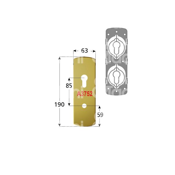 Disec ki3752cs mostrina foro cilindro piÙ codolo cromo satinato interasse 85 mm 63 x 190