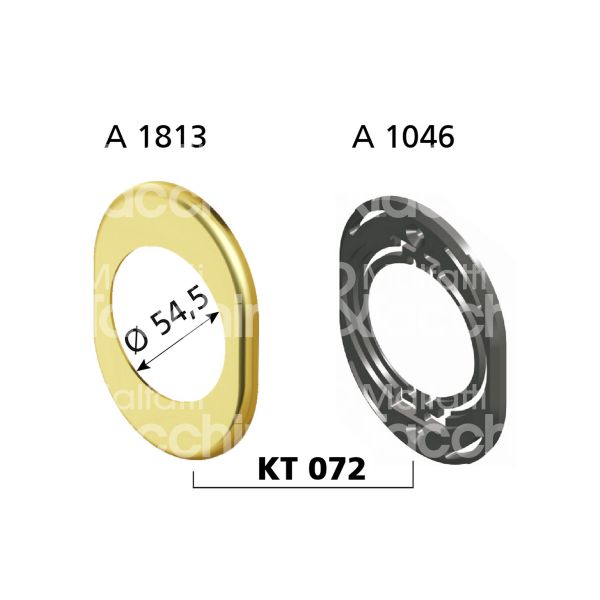 Disec kt072cs mostrina foro protettore cromo satinato mm 65 x 85 Ø 54,5