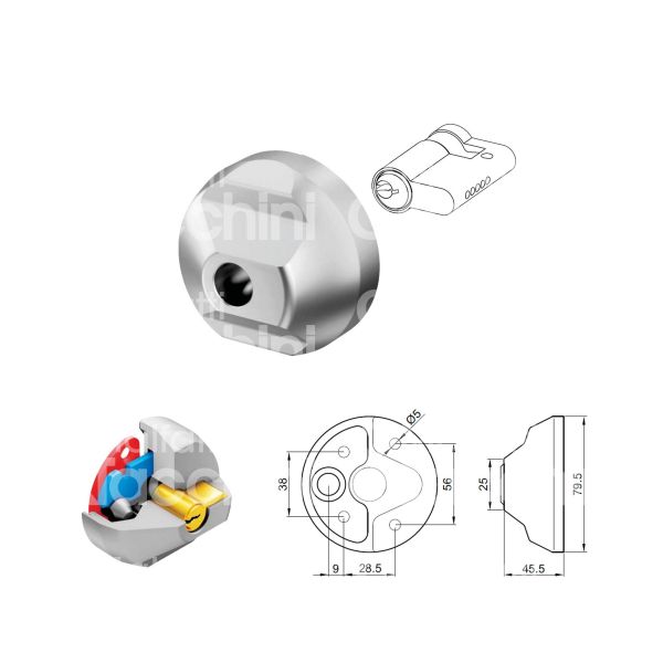 Disec rif65f6 chiusura per furgoni kit di sicurezza mm 79,5 cifratura kd