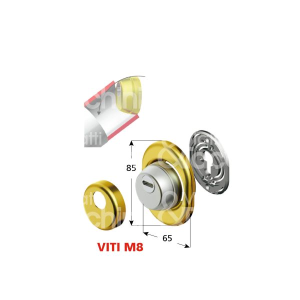 Disec rws16m8cs protettore incasso interasse fori mm 38 misura Ø 50 profondita' mm 25 cromo satinato