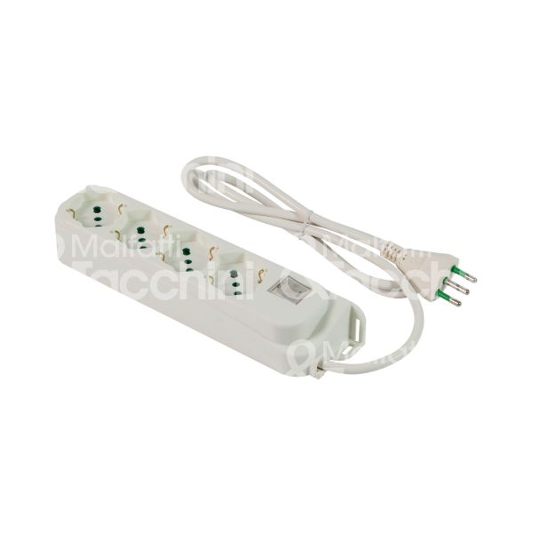 Fme fanton 474204  multipresa 4 posti con interruttore art. 474204 bianco uscite frontali 4 prese 2p+t bip/schuko - cavo 1,5 mt. spina 2p+t 10a