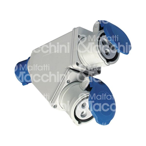 Fme fanton 73105 adattatore industriale doppio art. 73105 blu spina 2p + t / presa 2p + t - 16 a - 220v -