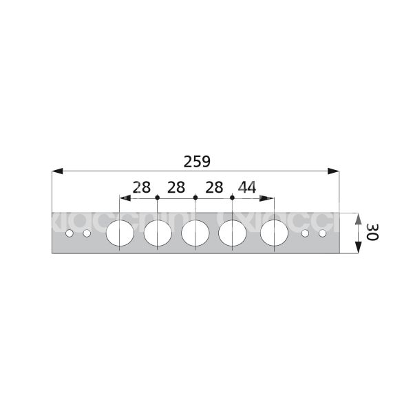 Fiam 200608dp28 contropiastra metallo per blindata interasse 28 ambidestra