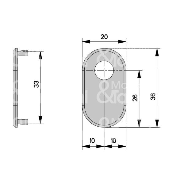 Fiam 541260026 adattatore nylon foro codolo nero mm 20 x 36