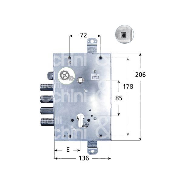 Fiam 66803280gb serratura blindata a cilindro triplice e 64 ambidestra 4 catenacci piÙ scrocco int. cat. 28 sporg. 3,5