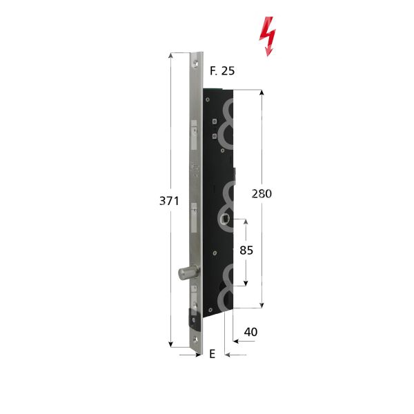Fiam 7500802521 elettropistone e 25 ambidestra con quadro maniglia chiuso in assenza corrente tensione 8-30v dc