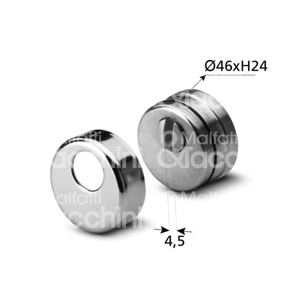 Fiam 98134624 protettore incasso interasse fori mm 38 misura Ø 46 profondita' mm 24 cromo satinato