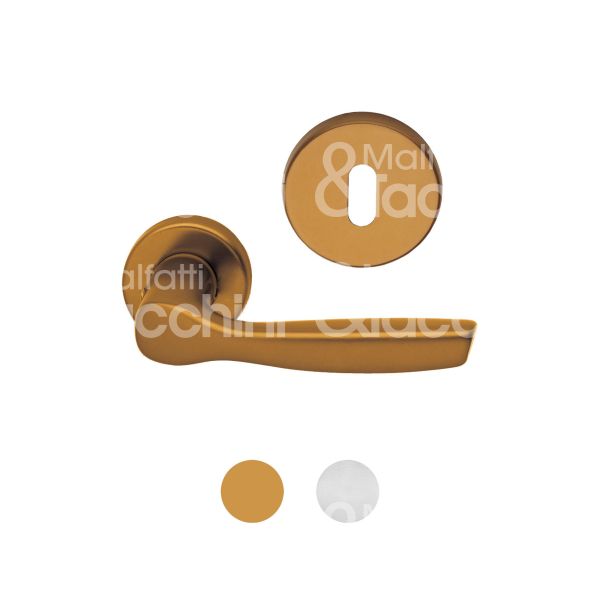 Ghidini 77400281004 coppia maniglia con rosetta gabry alluminio bronzato foro patent quadro mm 8 Ø rosetta mm 45 senza molla