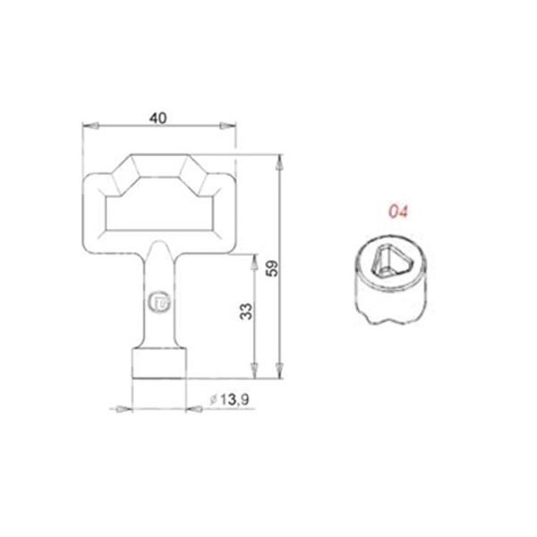 Giussani serrature 00242ni chiave triangolo zama nichelata