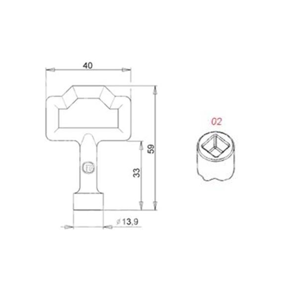 Giussani serrature 2438 chiave quadro 7 zama nichelata