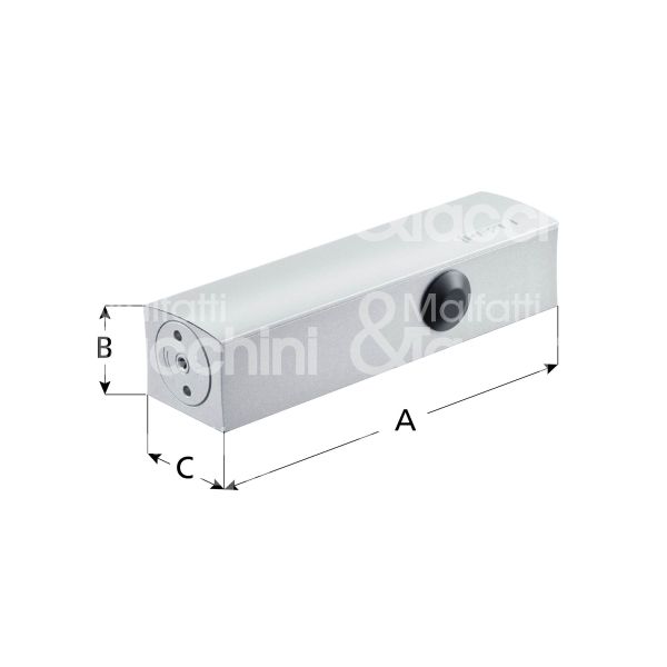 Geze 128888 chiudiporta aereodinamico solo corpo ts2000 nero forza 2÷4 portata kg max 80