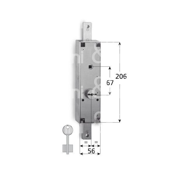 Idm 102ka serratura per basculante a 2 punti di chiusura foro doppia mappa / chiave doppia mappa cifratura ka
