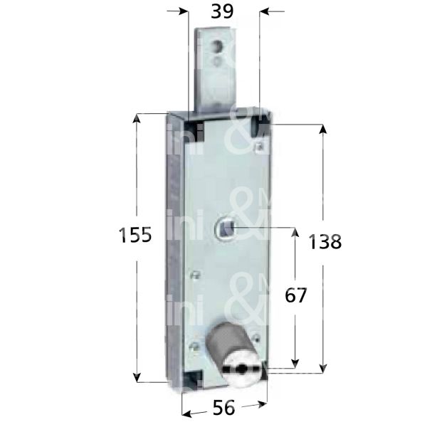 Idm 300628 serratura per basculante a 1 punto di chiusura foro doppia mappa / chiave 8 leve cifratura kd