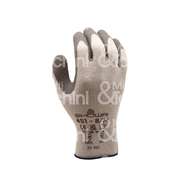 Showa 767150 guanto spalmato art. 451 materiale palmo lattice taglia 8/m colore grigio