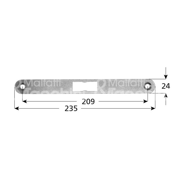 Iseo 032094 contropiastra per serrature tagliafuoco acciaio
