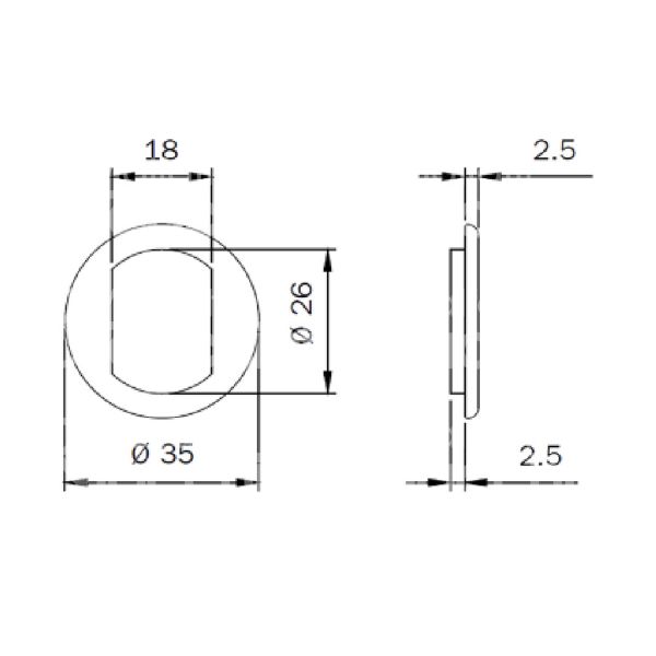 Iseo 042007 ghiera foro sfaccettato nero Ø 26