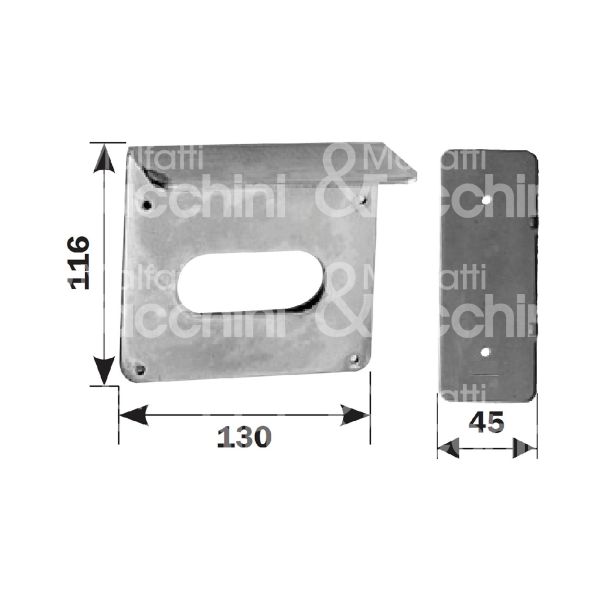 Iseo 050010 piastra per serrature elettriche misura mm 130 x 116