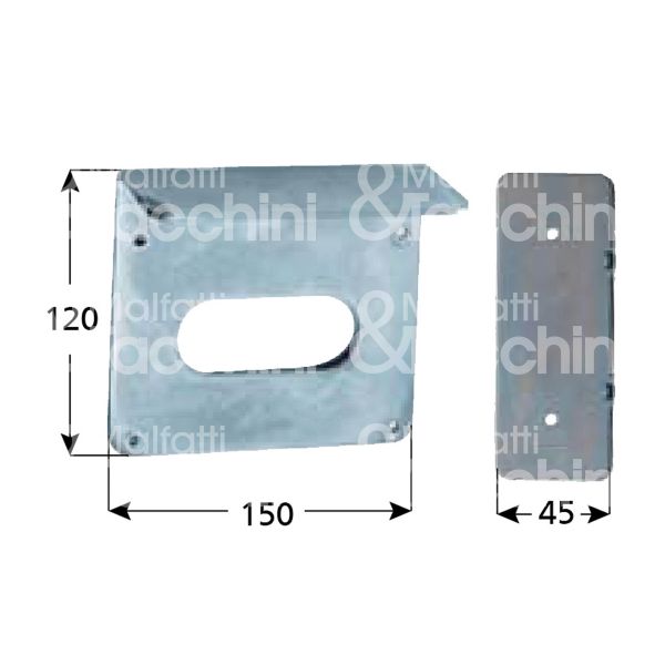 Iseo 052012 piastra x 52n012 inox misura mm 150 x 120