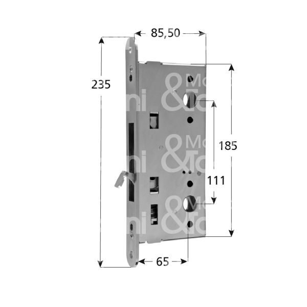 Iseo 212000654 controserratura per anta secondaria per porte tagliafuoco e 65 ambidestra