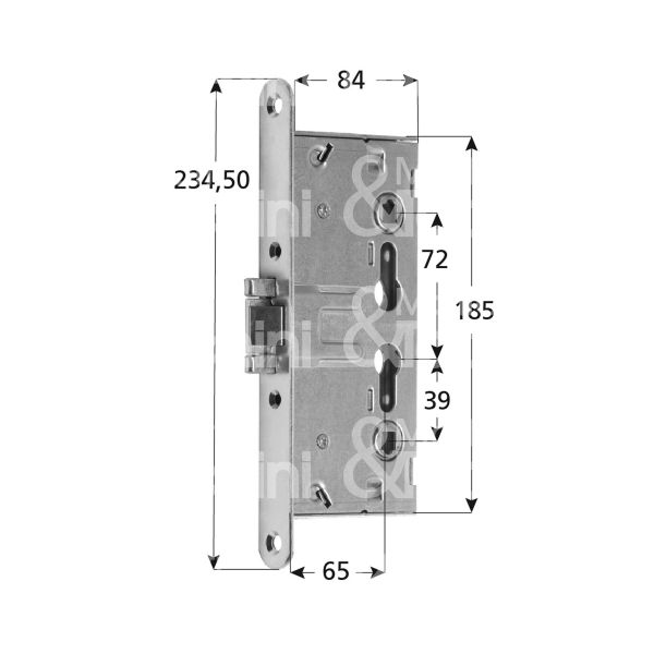 Iseo 216120654 scrocco piÙ catenaccio per porte tagliafuoco e 65 quadro 9 ambidestra
