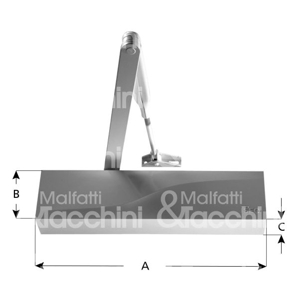 Iseo 376100033 chiudiporta aereodinamico a compasso is310 argento forza 3÷6 senza fermo portata kg max 160