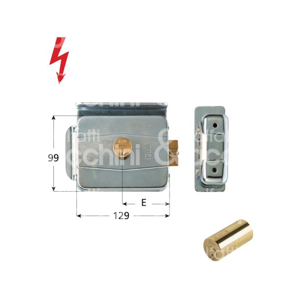 Iseo 505604 elettroserratura da applicare laterale e 60 ambidestra foro tondo 1 mandate