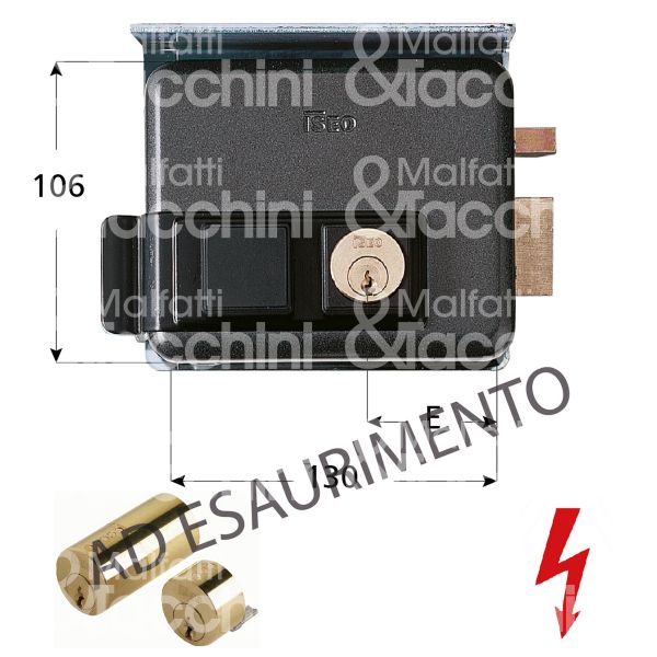 Iseo 525010605 elettroserratura da applicare laterale e 60 dx foro tondo senza mandate