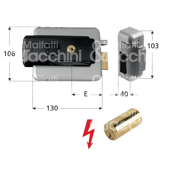 Iseo 52n012 elettroserratura da applicare inox laterale e 50/80 ambidestra foro tondo