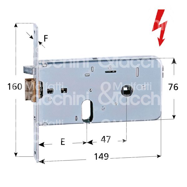 Iseo 5516010 elettroserratura per fasce laterale e 60 ambidestra foro ovale senza mandate frontale 16 x 160