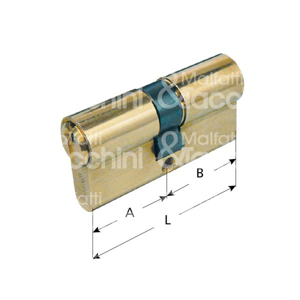 Iseo 820925307 cilindro sagomato chiave/chiave 25 x 30 = 55 mm chiave piatta profilo f5 cifratura kd ottone satinato