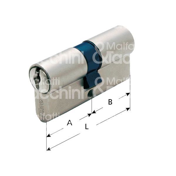Iseo 820935359 cilindro sagomato chiave/chiave 35 x 35 = 70 mm chiave piatta profilo f5 cifratura kd cromo satinato