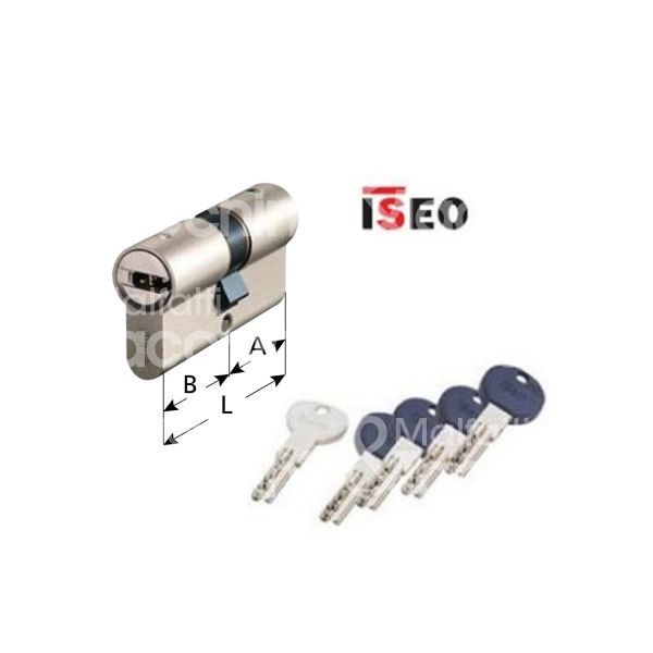 Iseo 82r7030355 cilindro sagomato chiave/chiave r7 30 x 35 = 65 mm chiave punzonata cifratura kd cromo satinato