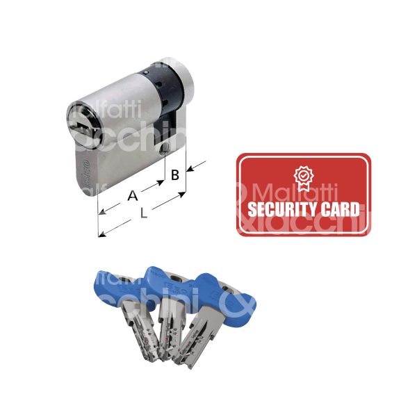 Iseo 82ry040109 mezzo cilindro sagomato r500 spi 40 x 10 = 50 mm chiave punzonata profilo italia cifratura kd cromo satinato